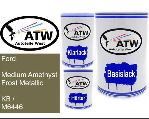 Ford, Medium Amethyst Frost Metallic, KB / M6446: 500ml Lackdose + 500ml Klarlack + 250ml Härter - Set, von ATW Autoteile West.